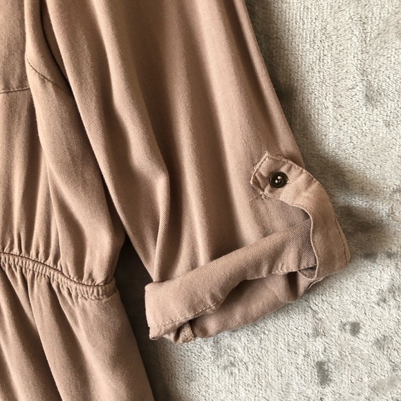 Taupe Button-Up Shirt Dress Size XL Casual Everyday - Picture 7 of 15